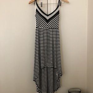 High Low Black and White Stripe Dress